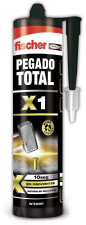 fischer - Pegamento fuerte para todo, Pegado total X1 interiores, Blanco, 310 ml