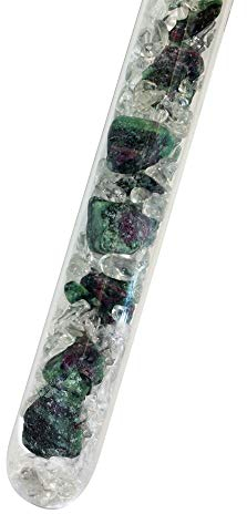 Gemstone Vial for Charging Drinking Water, 25 cm, Filled with Exquisite Gemstones: Dynamism & Regeneration