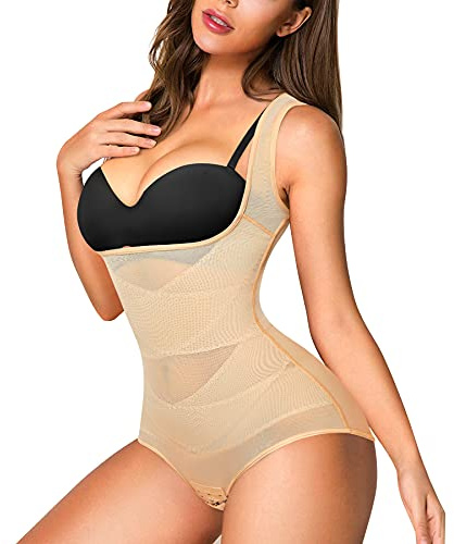 RGAINON Body moldeador de cintura para mujer, control de abdomen, fajas colombianas, moldeador de cuerpo, busto abierto