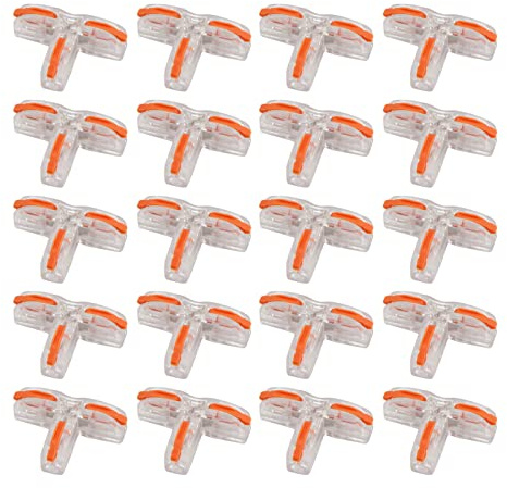 20 Pcs Electrical Connectors Block 3 Way Electric Wire Connectors Quick Connector Cable Clamp for Building Wiring and Flexible Wire