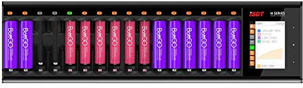 ISDT N16 Smart Battery Charger 16 Slots - Universal Fast Battery Charger with Discharge& LCD Display for AA AAA Li-lon, LiHv, NiMH, NiCd, HiFe, NiZn Rechargeable Batteries