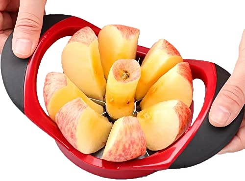 Apple Corer and Slicer- Fruit Cutter - Apple Divider - Wedger - Stainless Steel Slicer for Fruits - Vegetables- Ergonomic Handle- Easy Grip- 8 Sharp Blade & Slices