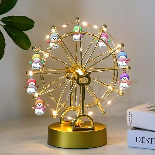 Ruota panoramica con foto a forma di cuore personalizzata 112 foto personalizzata in metallo cornice da tavolo con luce a LED per decorazioni domestiche regali di compleanno di Natale (ruota