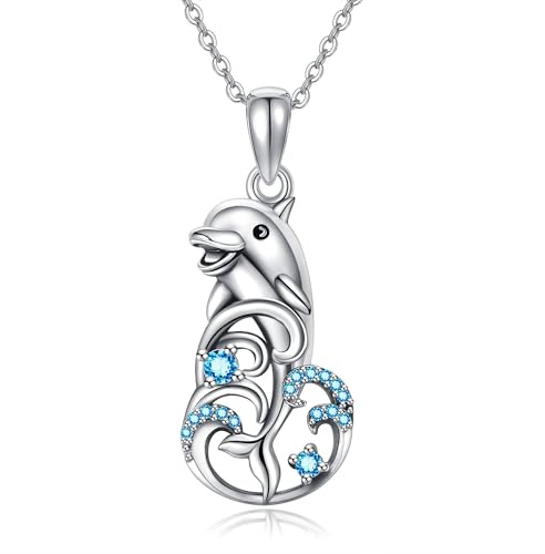VENACOLY Collier dauphin en argent sterling collier pendentif dauphin océan animal dauphin bijoux cadeaux pour femme