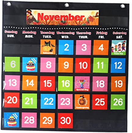 Ciieeo 1satz Wandkalender Für Lehrreicher Schulkalender Mit Aufhängelöchern Für Zuhause Und Klassenzimmer Fördert Das Lernen Von Wochentagen Monaten Und Routinen