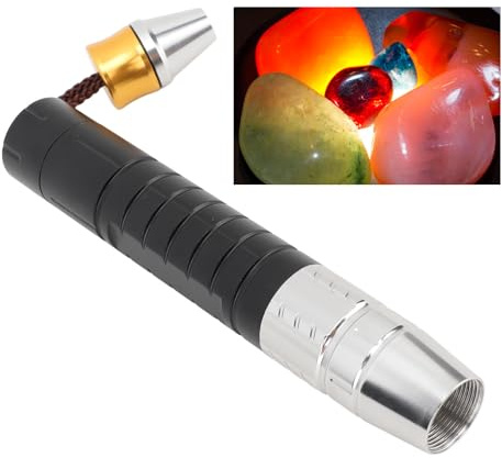Ädelstensidentifieringslampor Aluminiumlegering USB Typ C UV Vit Gult Ljus 3 i 1 LED 365nm Ficklampa med Bakkontakt för Gems Jade