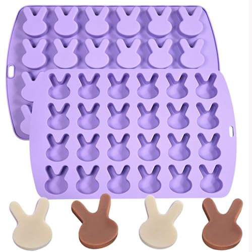 Silikon Schokoladenformen Ostern Pralinenform mit 24 Hohlräume Ostereier Hase, Korbformen, Ostern Silikonform Silikon Backform für DIY Schokolade, Süßigkeiten, Gelee (Purple, One Size)