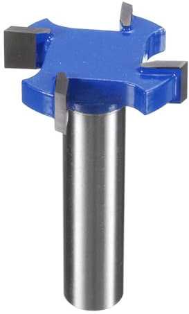 HARFINGTON T-Nutfräser, Falzfräser, 12 mm Schaft, 35 mm x 8 mm, 4-flügelig, Hartmetall-Schlitzfräser, Falzplatten-Abflachungsfräser für Holz