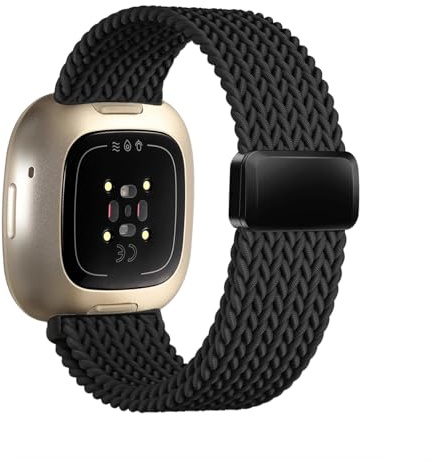 Zythtic Geflochtenes Armband Kompatibel mit Fitbit Versa 3 Armband/Fitbit Versa 4 Armband/Sense Armband/Sense 2 Armband, Nylonarmband mit Magnetverschluss für Versa 3/Versa 4/Sense/Sense 2