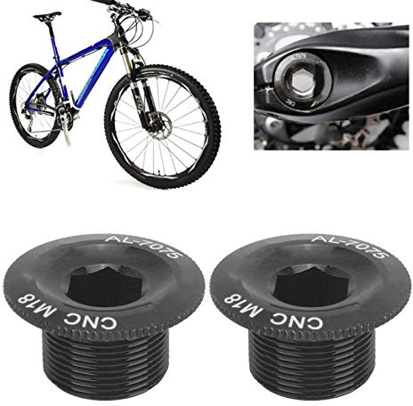 2Pcs Aluminiumlegierung Fahrrad Kurbelarm Bolzen, Mountainbike Pedal Kappen Schraube, Korrosionsbeständige Fahrradteile für Prowheel Hollow Integrated Kurbelgarnitur (M18 schwarz)