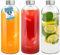 HEFTMAN Lot de 3 Bouteille Verre 1L - Bouteille en Verre 1 Litre avec Couvercles Hermétiques et Brosse de Nettoyage - Bouteilles en Verre Vides pour Boissons, Eau, Smoothies, Jus, Vinaigrettes