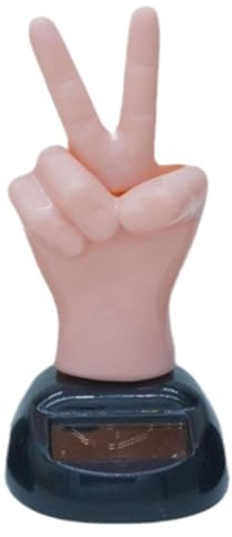 2 Finger Solar Dancing Toy 2 Funny Decorative ABS Middle Finger Cartoon Car Dashboard Decorations, Middle Finger Solar Wobble Figure Car Solar Figure Solar Wobble Figure Bobblehead Figure
