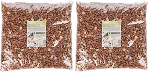 Flamingo Erdnüsse, geschält, Premium-Futter für Wildvögel, 3 kg (Packung mit 2)