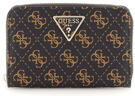 GUESS Laurel SLG Medium Zip Around Wallet Brown Logo