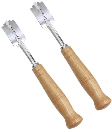 2 Stücke Bäckermesser Mit 10 Rasierklingen, Brot Bäcker Cutter Für Brotteig Muster,Baguettemesser Teig Rasiermesser (A)