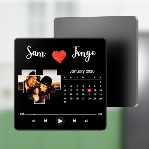 Coiisovd Spotify Musikgeschenk für Ihn & Sie - Kühlschrankmagnet mit Musik，Personalisierte Geschenk für Frauen Paare Freundin Partner Couple Männer，Fotogeschenke für Jahrestag Geburtstag (Stil C)