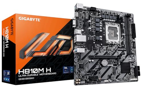 GIGABYTE H810M H Motherboard - Intel Core Ultra (Series 2) CPUs, 4+1+2 Phases VRM, up to 6400MHz DDR5, 1xPCIe 4.0 M.2, 1GbE LAN, USB 3.2 Gen 1