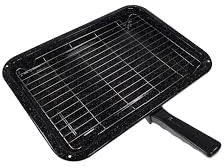 Universal Grill Pan with Rack, 38 cm x 28 cm, Heat-Resistant, Black
