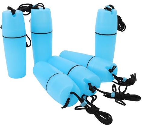 Greensen Botella de Contenedor de Kayak Portátil de 6 Piezas con Cuerda de Gancho, Recipiente Sellado a Prueba de Agua para Bucear en Kayak de Surf de Buceo, para Acampar, Senderismo y