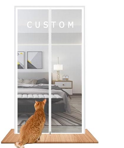 Zanzariera a prova di animali domestici con cerniera, divisorio in rete per gatti, zanzariera per porta, previene la fuga degli animali domestici da camera da letto, soggiorno, balcone (larghezza x