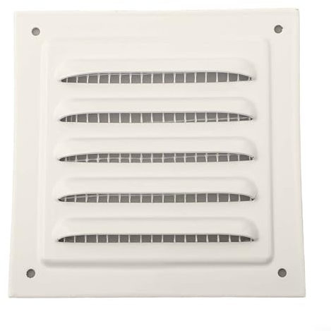 Griglia di ventilazione quadrata in metallo, con rete, per aperture di condotti a parete e soffitto (100 x 100 mm)