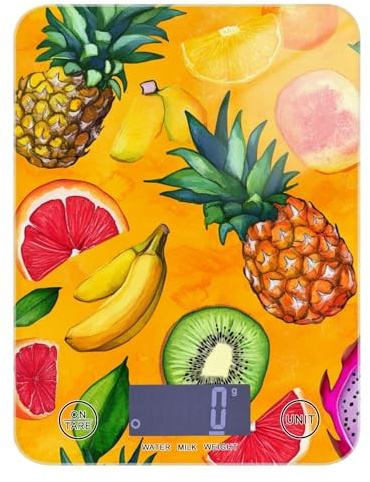 Bilancia digitale colorata per frutta estiva, impermeabile, 5 kg/5 g, bilancia da cucina con 4 unità per arrostire i pasti, preparare il sapone (batterie non incluse)