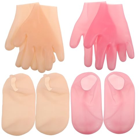 AUTSUPPL Silikon Fußmaske Peeling Socken für Damen Elastisch Feuchtigkeitsspendend Rissige Füße Fuß und Handpflege Spa Fußschutz Wiederverwendbar