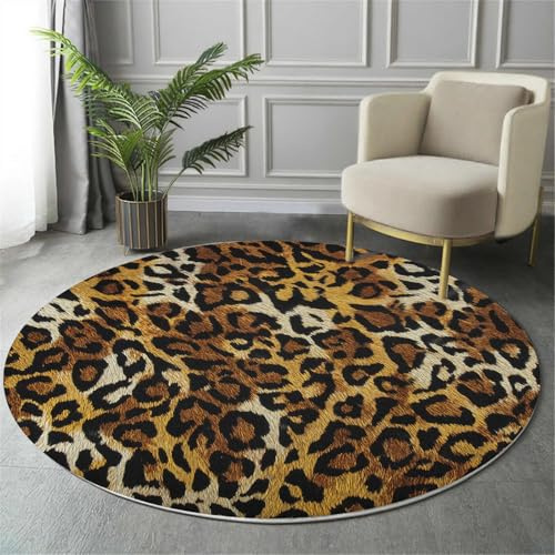 ALTCIRNMD Runder Kurzflor-Teppich 120Cm,Weich rutschfest,Pflegeleicht,Einfache Textur Gräulich-Weiß Retro-Rock,Für Wohnzimmer Schlafzimmer,Für Haushalte Mit Kindern Haustieren