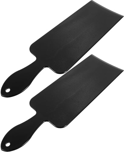 IMUSINICE 2 Stück Haarfärbebrett Kunststoff Schwarz für Friseure Gebogenes Strähnchenbrett mit Griff für Freihand Technik Haarfärbewerkzeug für Salon und Styling