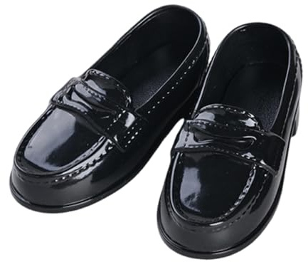 Yunhgft BJD Puppenschuhe PU Flache Schuhe Uniform Modell Miniatur Schuhe für 1/4 Puppen für Puppenhaus DIY Präsentation Sammler, Schwarz