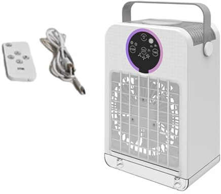 JDNH Práctico aire acondicionado de escritorio con tanques de agua de 700 ml, tecnología evaporativa operada por USB, silencioso, para el trabajo, dormitorio, ventilador silencioso de aire