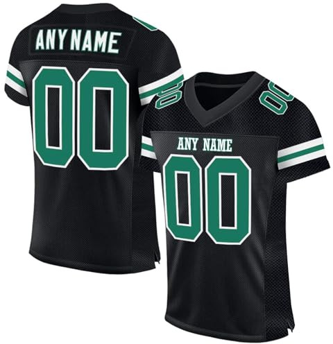 Maillot Football Americain Personnalisé pour Adulte et Enfant | Homme et Femme Ballon Oversize Sport Tee Rugby Shirt Personnalisable avec Nom Numéro L'équipe