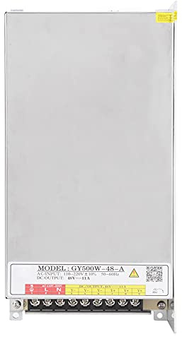 Aramox Fuente de Alimentación Conmutada Fuente de Alimentación de Aluminio Galvanizado 500W 48V 11A con Cobre y Disipación de Calor Hueca para Máquina de Grabado Iluminación de Tira LED