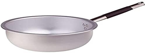 Pentole Agnelli ALMC111BMC20 Cool Padella Mantecare Salta Pasta e Riso, in Alluminio, Spessore 3 mm, con Manico Tubolare in Acciaio Inossidabile, 20 cm, Argento