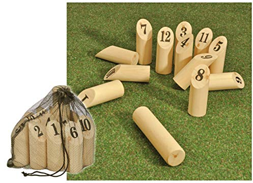Finn Kubb Wurfspiel Holzspielzeug 12 Spielhölzer 1 Wurfholz 3-6 Personen