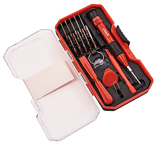 Amtech 17 pc Precision Phone & Computer Repair Tool Set, CR-V Bits with Pry Bars, Suction Cup & Storage Case for Smartphone, Tablet & Laptop Repairs