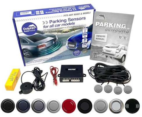 Dolphin Automotive DMS400 Micro Size Reverse Parking Sensors - 4 Rear Sensors With Audio Alerts - Auto Express Award Winning Brand In 9 Colours (White)