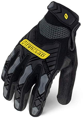 IRONCLAD Command Impact Work Gloves; Touch Screen Gloves Conductive Palm and Fingers, Impact Protection, Machine Washable, Sized S, M, L, XL, XXL (1 Pair) (Large, Black)