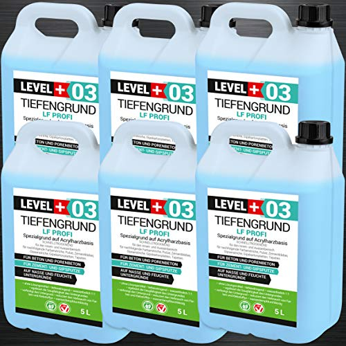 LEVEL PLUS 03 Tiefengrund LF Profi 30L, Grundierung für saugende Untergründe, Tiefgrund Konzentrat 1:1, Haftgrund unter Flüssigfolie Klebstoffe Zementmörtel