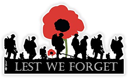 We Remember Soldiers Remembrance Day Vinyl Sticker, White, Small, 2 Pack