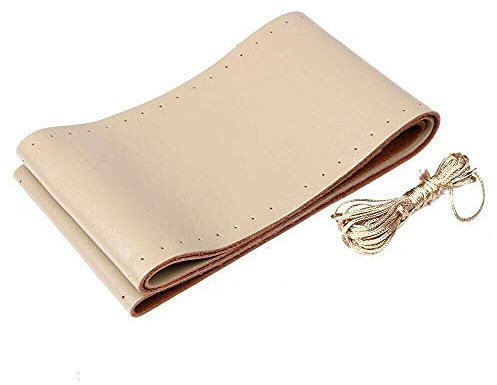 Riloer 1 Schwarzer Premium-Echtleder-Lenkradbezug 14,5-15,5