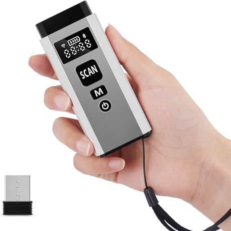 JRHC Barcode Scanner Bluetooth, 1D 2D Portable Wireless Barcode Reader 3 in 1 Wired & Bluetooth & 2.4G Wireless Connection Bar Code Scanners with TFT Screen Work for iOS, Windows, Android