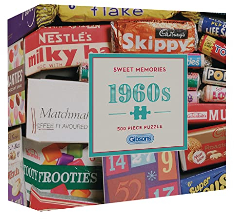 Gibsons Sweet Memories of the 1960s – 500 Piece Jigsaw Puzzle for Adults & Teens Vintage Sweets Theme Made from 100% Recycled Board Great Gift for Puzzle Lovers
