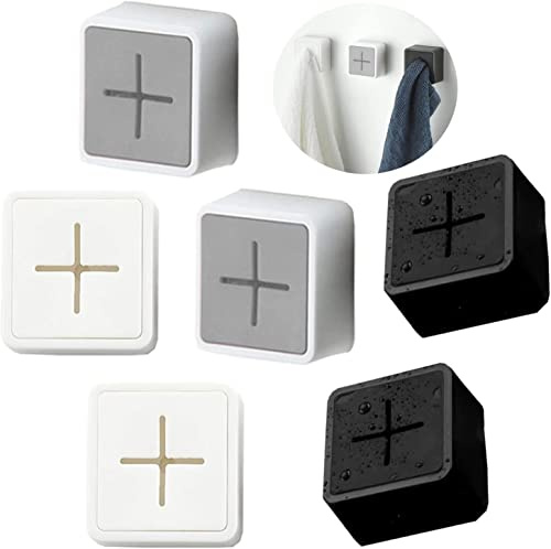 Norhogo 6 portasciugamani, porta asciugamani, porta strofinacci, ganci, ventose, portasciugamani, porta asciugamani in plastica, quadrato per cucina, bagno, WC