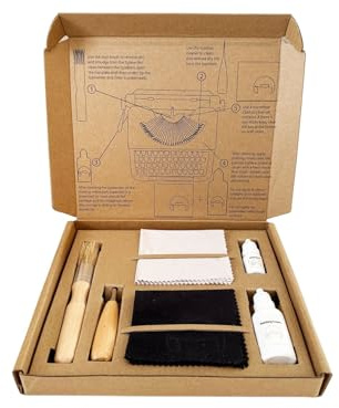 Wartungsset für Schreibmaschinen – Staubbürste – Schreibmaschinenöl – Poliercreme – Typenhebelreiniger – Fasertücher – BSIE Typewriters