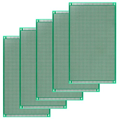 kingsea Placa de circuito impreso (5 unidades, 10 x 15 cm, universal, placa de circuito impreso perforada, placa PCB para proyectos de soldadura electrónica, 5 unidades)
