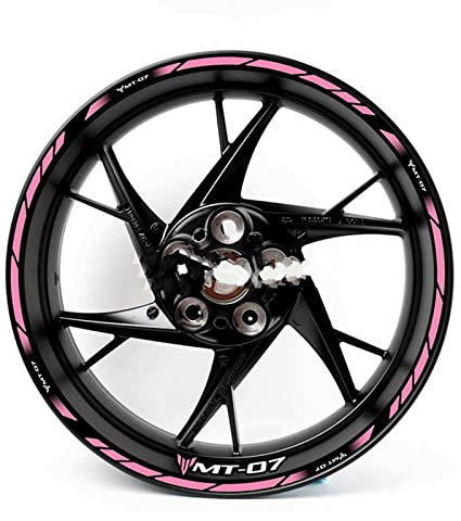 ROANNY Felgenband Reflektierende Aufkleber Für Motorrad-Vorder- Und Hinterreifen, wasserdichte Aufkleber, Zubehör, Logo Für Yamaha MT 07 2020 2021 (Color : 12)