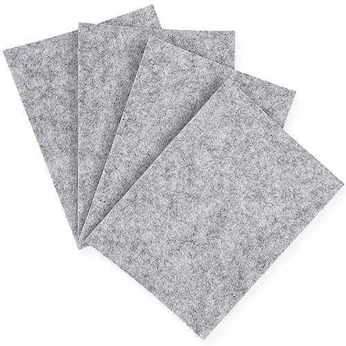 Oulesvte 4 Pezzi Feltrini Autoadesivi, 5mm Larghezza Feltrini Adesivi Forte, 20 × 15cm Feltro per mobilifeltr, Feltro Adesivo per Protegge Pavimenti e Riduce Rumore, Taglio a Misura(Grigio)