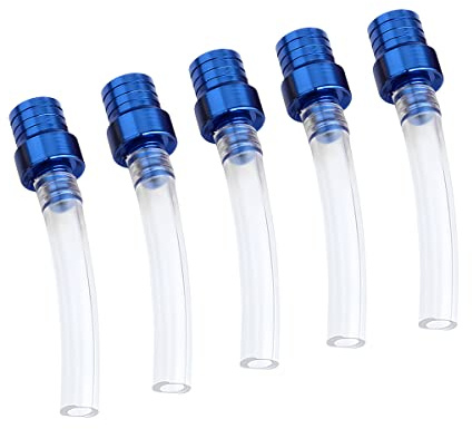 JNNJ 5 Piezas Tubo Tapas de Tanque, Válvulas Tapa Tanques Combustible Gas Respiración Motocicleta Aluminio, Gas Fuel Gasolina Tapa del Tanque Válvula, Motocicleta Tapas de Tanque Gasolina(Azul)