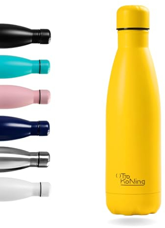 Water Bottle Otto Koning 500ml - Stainless Steel Vacuum Insulated Flask - Keeps Cold 24h / Hot 12h - Leak Proof, BPA Free & Scratch Resistant Metal Drinks Bottle for Gym, Office & Travel